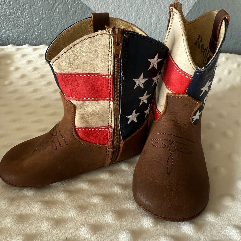 American Flag Patterned Cowboy Boots